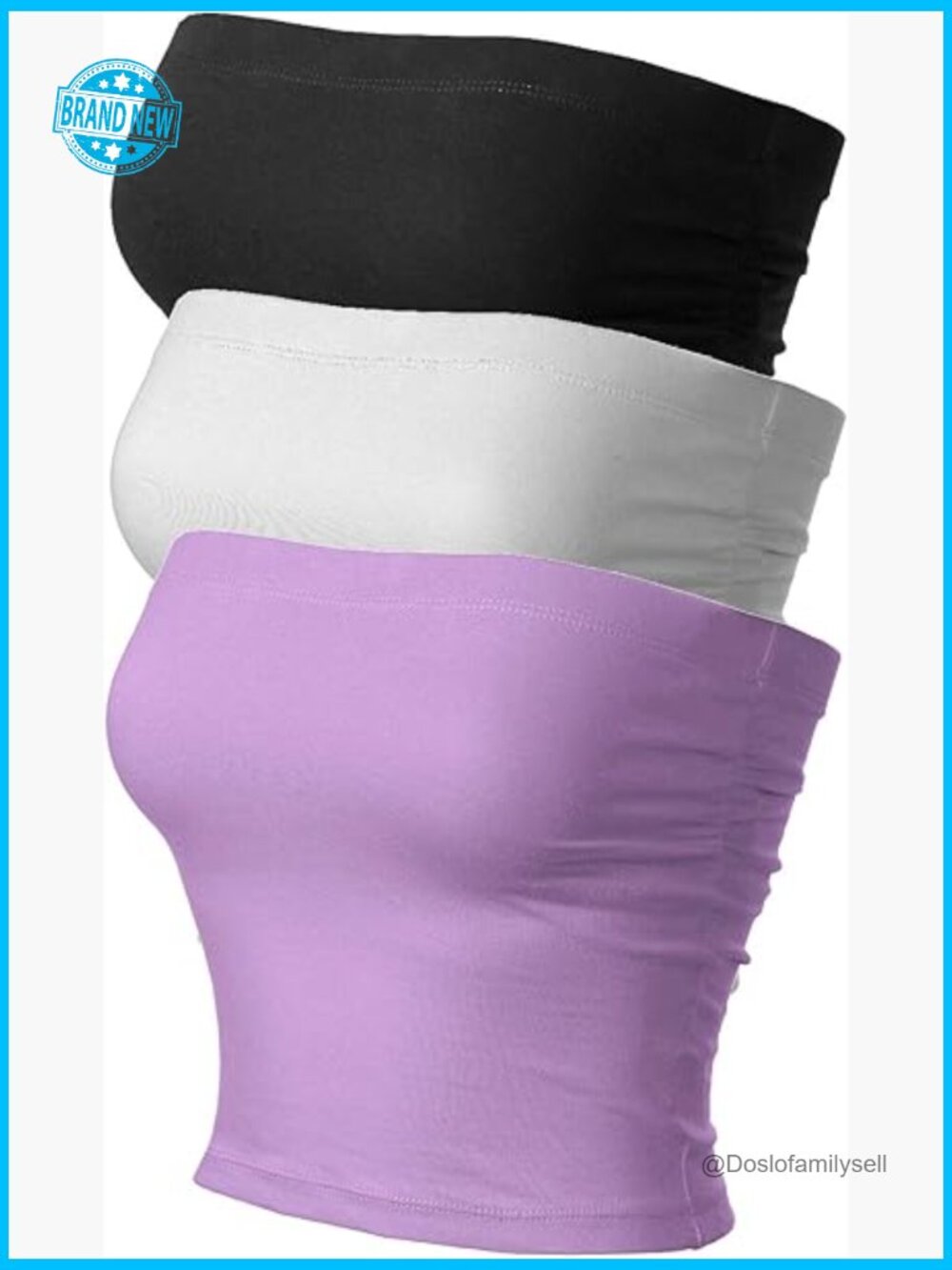 Y2k Strapless Bandeau Top Double Layered Tube Top With Built-In Bra